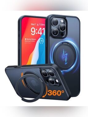 TORRAS 360 Rotatable Magnetic Ring for iPhone 16 Pro Max Case